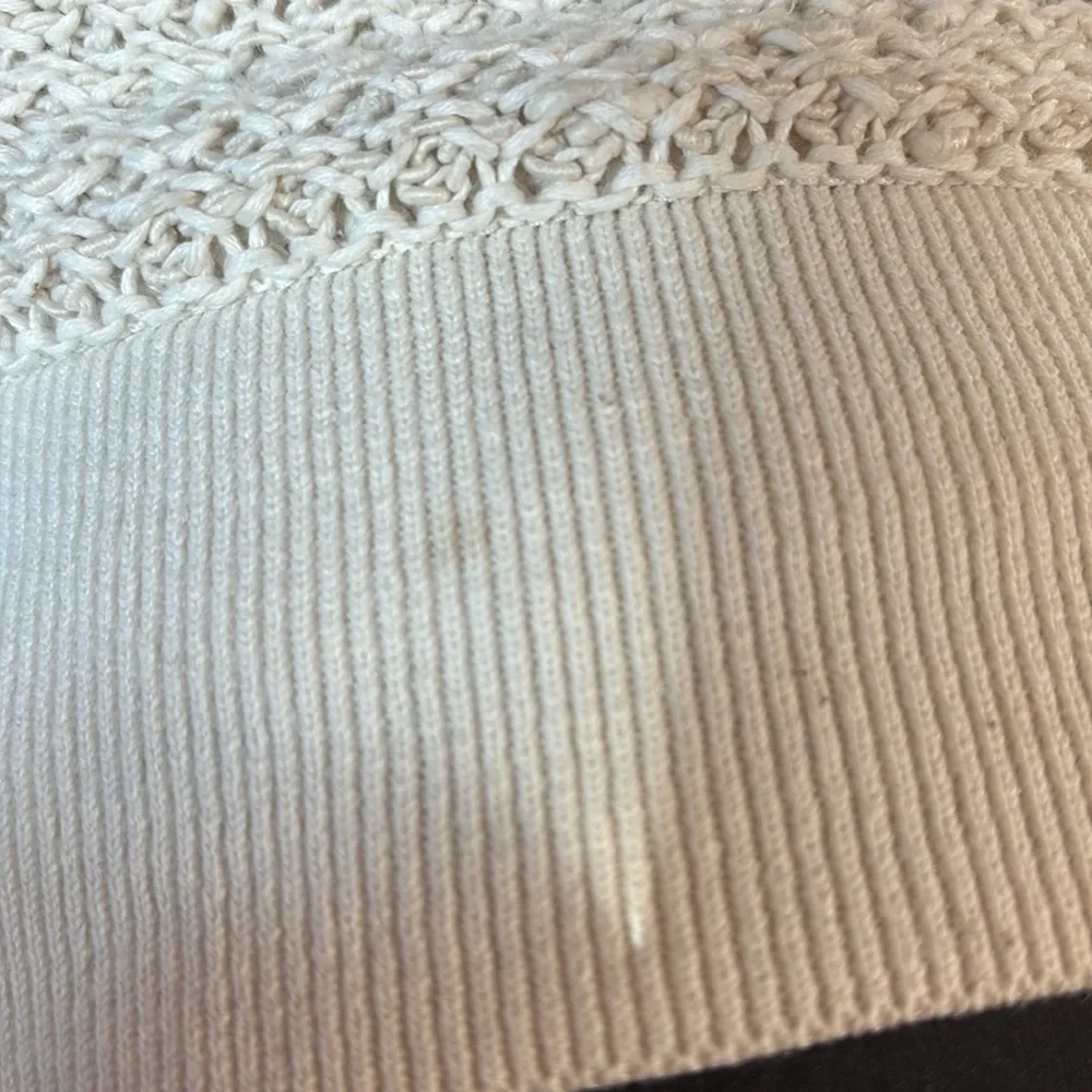 Lou & Grey Cream Cotton Blend Knit Sweater Size Large